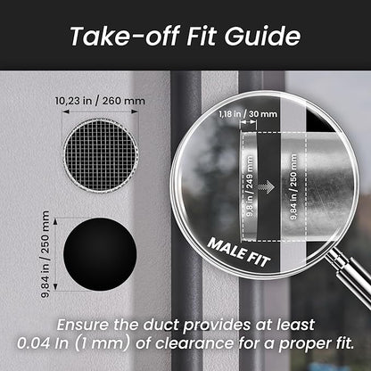 Repa Market Ø10 Inch Duct Cover – Galvanized Steel Round Duct Cap with Mesh Screen – HVAC Exhaust or Intake Vent – Exterior Pipe Air Outlet – Spiral Ventilation Ducting Metal End Plug