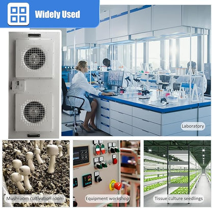HEPA H14-Filter Laminar Flow Hood Updated FanFilter Unit（Include HEPA Filter）100/ISO Class 5 Cleanroom/Laboratory/Cleanroom/Mushroom Room, Laminar Air Flow Hood(46.2"x22.6"110V，Dual machine)