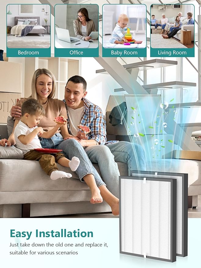 3000 Replacement Filter Compatible with Air Doctor 3000 Air Purifier, 2 Premium Filter,Compare to ADF3001