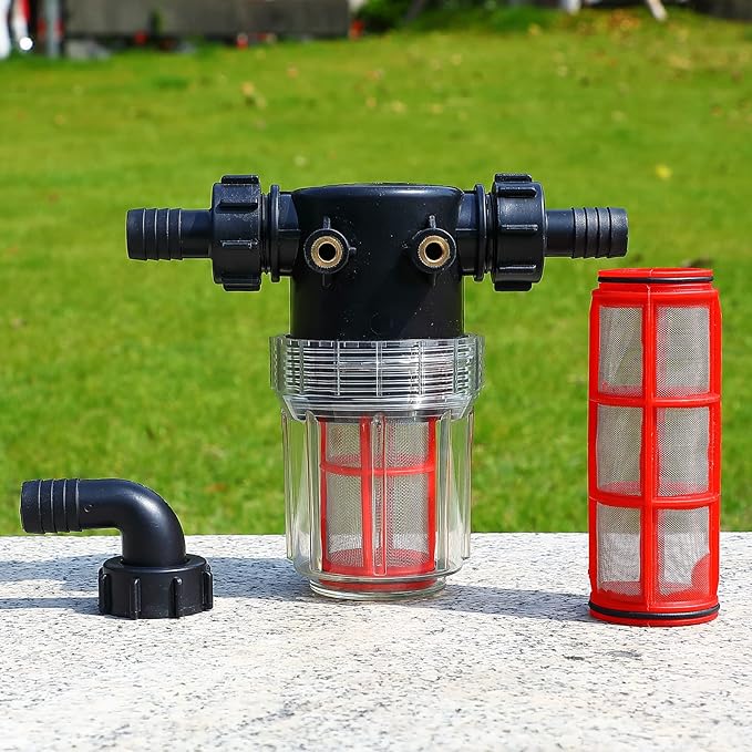 3/4''1/2''hose barb filter, sedimentation filter accessories for inlet water of pressure washer (304 stainless steel, with 40 mesh and 100 mesh filter screens)