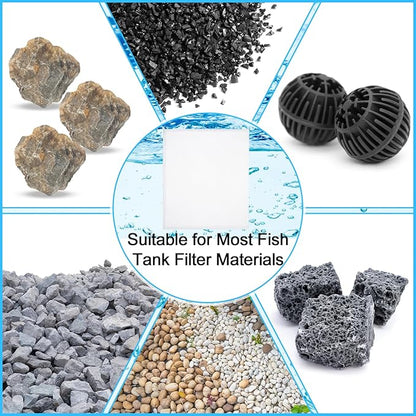 Abbylike 10pcs Large Filter Media Bags with Plastic Zipper 17.8" x 13.5" Reusable Fish Tank Filter Bags - Aquarium Mesh for Activated Carbon, Bio Balls, Ceramic Rings