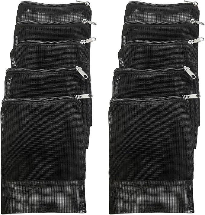 10 Pcs 5.9" x 7.8" Aquarium Filter Media Bags Large, Fish Tank Media Mesh Filter Bags with Zipper, Mesh Reusable Bags for Activated Carbon, Ceramic Rings, etc