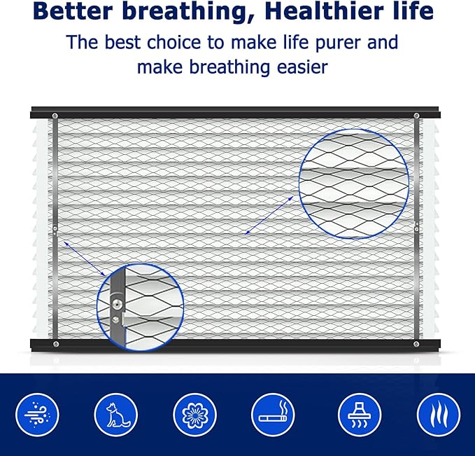 2-Pack 413 Filter Replacement Compatible with AprilAire Whole House Air Purifiers,Models 1410,1610,2410,2416,3410,4400,MERV 13 16x25x4 Pleated HVAC AC Furnace Filter