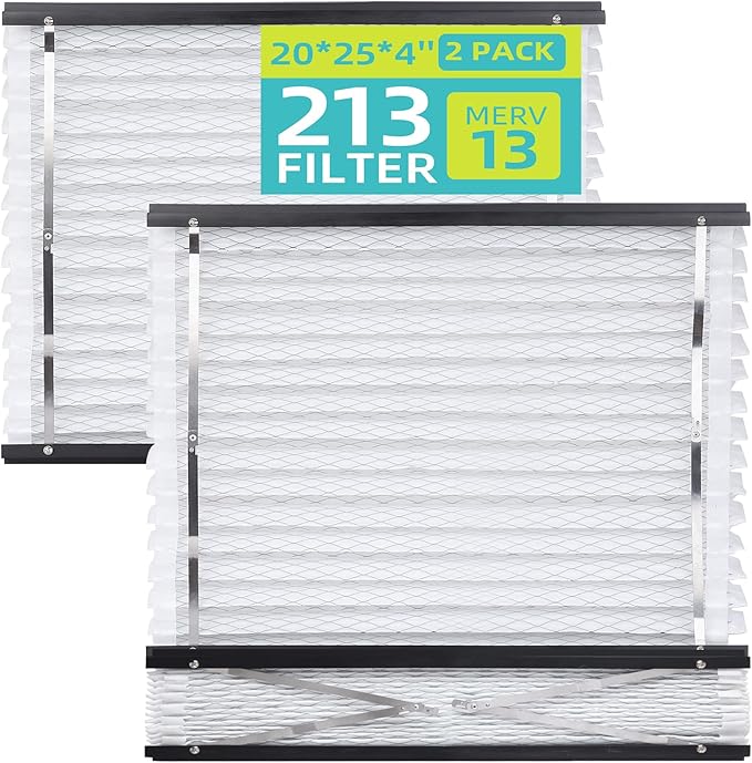 2 Pack 213 Air Filter Compatible with AprilAire Whole House Air Purifiers Model 1210 1620 2210 2216 3210 4200 - MERV 13, Size:20x25x4