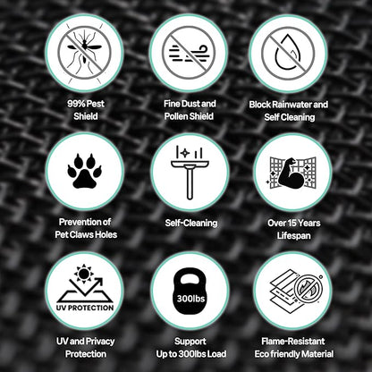 Premium Window Screen Replacement DIY KIT 39" 51" Blocks Rain, Pet Scratch, Pollen, Fine Dust 99%, 30Mesh Durable New Material, DIY Tools Included (39in X 190in-Magnet KIT)