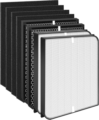 Replacement Filter Set Compatible with AirDoctor 3000 / AD3000 & AD3500 Air Purifier, 8-Pack (2 Main Filter + 2 Activated Carbon Filters + 4 Pre-Filters)