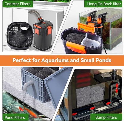 hygger Aquarium Activated Carbon, Premium Natural Coconut Shell Activated Charcoal for Freshwater and Saltwater, Fish Tank Filter Media, Water Purification Carbon (10.5 oz with Fine Mesh Bag)