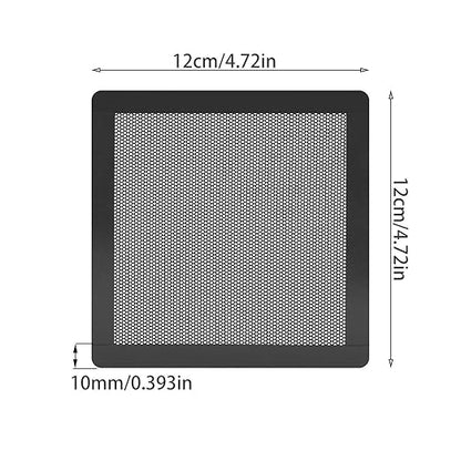 120MM PC Fan Dust Filter Computer Case Fan Magnetic Frame Dust Filter Fine PVC Mesh Length 4.72 x 4.72 inches Black-4Pack