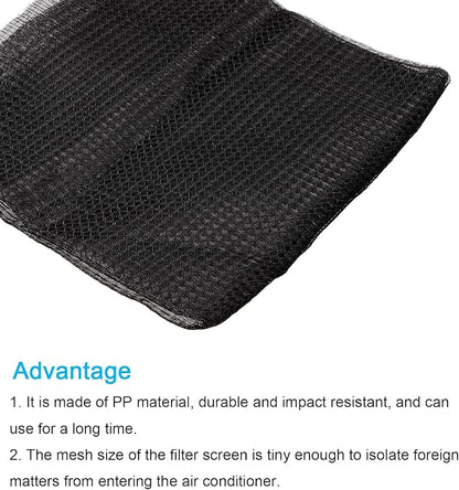 PATIKIL 47.2" x 23.6" Air Conditioner Air Filter Material, Plastic Dustproof Filtering Mesh Screen Replacement for Air Conditioning, Black