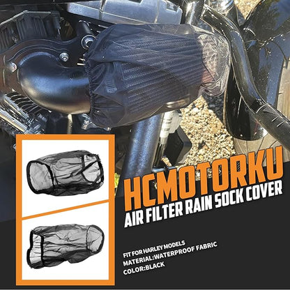 Air Filter Rain Sock Cover Dustproof Waterproof Fit For Harley FLHR FLHX Road King Street Glide Softail Sportster 1200 883 Dyna For Cone Air filter