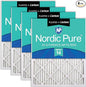 Nordic Pure 18x25x1 (Actual Size: 17 1/2 x 24 1/2 x 3/4) Pleated Air Filters MERV 14 Plus Carbon 4 Pack