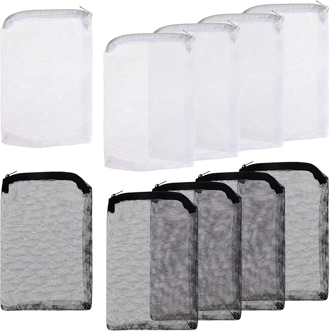 20 Pieces Aquarium Filter Bags Fish Tank Media Mesh Filter Bags Net Bag with Zipper for Charcoal Pelletized Remove Activated Carbon, Biospheres, Ceramic Rings