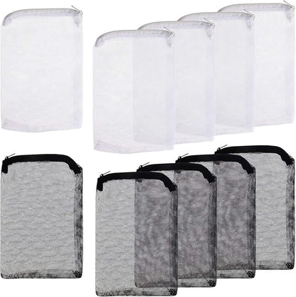 20 Pieces Aquarium Filter Bags Fish Tank Media Mesh Filter Bags Net Bag with Zipper for Charcoal Pelletized Remove Activated Carbon, Biospheres, Ceramic Rings