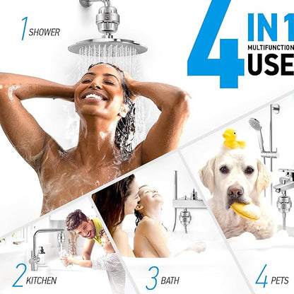 AquaHomeGroup 20-Stage Premium Shower Filter Replacement Cartridge with Spin Propeller (No Housing) - Water Filter Refill Compatible with Any Shower Filter of Similar Design 15 and 20 Stages