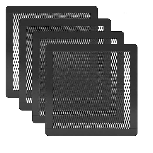 120MM PC Fan Dust Filter Computer Case Fan Magnetic Frame Dust Filter Fine PVC Mesh Length 4.72 x 4.72 inches Black-4Pack