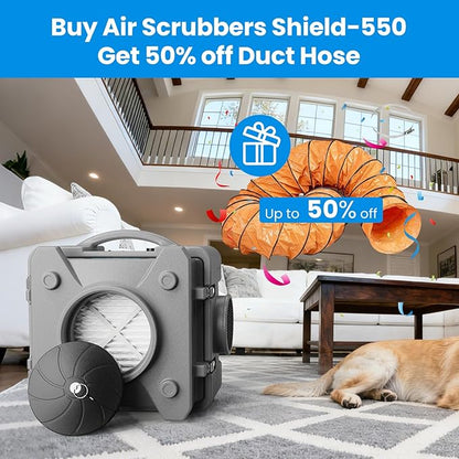 CADPXS Shield-550 Negative Machine Airbourne Cleaner HEPA Scrubber Water Damage Restoration Equipment Air Purifier, Air Scrubbers Grey