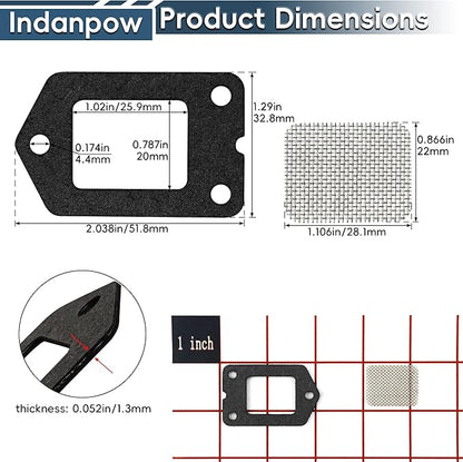 SRM-225 Spark Screen and Gasket Compatible with Echo 14586240630 Muffler Spark Arrestor Screen and 14586642031 Muffler Gasket (3 set)