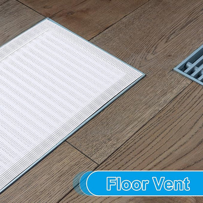PATIKIL 4"x10" Magnetic Vent Cover, 6 Pack Floor Wall Air Registers Cover Strong Magnet Vent Screen Mesh for Blocking Hair Dust Debris, White
