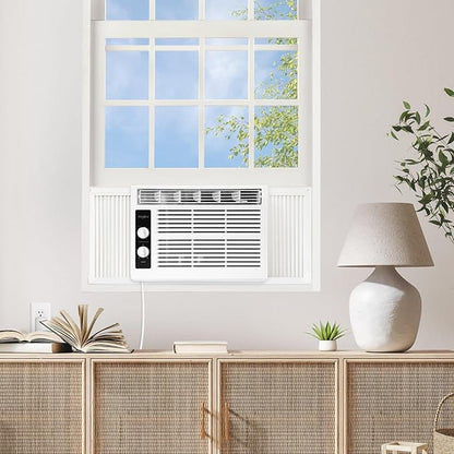 Whirlpool 5,000 BTU 115V Window Air Conditioner & Dehumidifier with Mechanical Controls, Window AC Unit for Apartment, Dorm Room, & Small Rooms up to 150 Square Feet in White