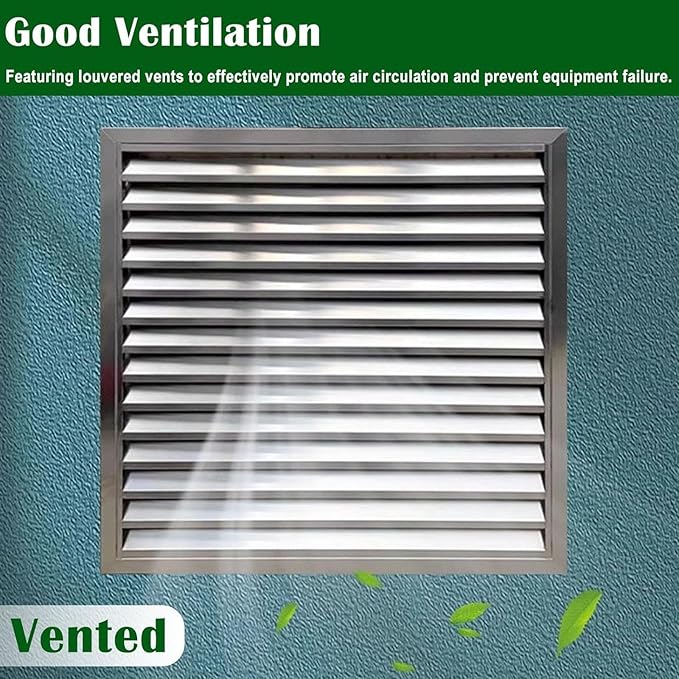 Heat Dissipation Louvered Vent Wall Gable Vents 304 Stainless Steel, Weather-Resistant Air Grille for Shed Barn Generator Box(28x31in/70x80cm)