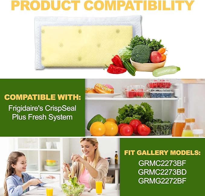 6 Pack Refrigerator Air Filter Replacements for PureAir PK-2 Produce Keeper Plus FRPAPK2RF, Antioxidant & Activated Carbon Filter Compatible with Frigidaire Gallery Models GRMC2273BF GRMC2273BD GRMG22