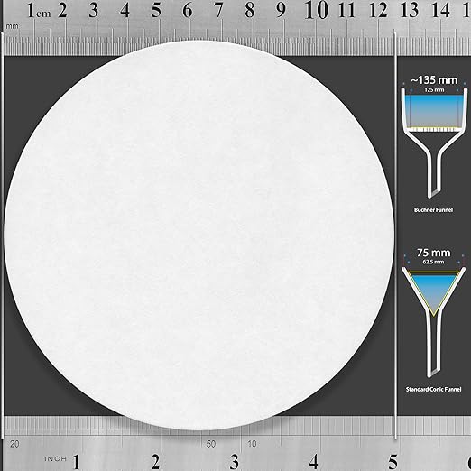 Filter Paper 12.5cm Lab Qualitative Filter Paper for Chemistry, Standard Qualitative Grade 1-Medium Flow 125mm(300 Discs)