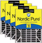 Nordic Pure 20x25x5 (Actual Size: 19 3/4 x 24 1/4 x 4 7/8) Air Bear AC Filter Replacement MERV 10 Plus Carbon 4 Pack