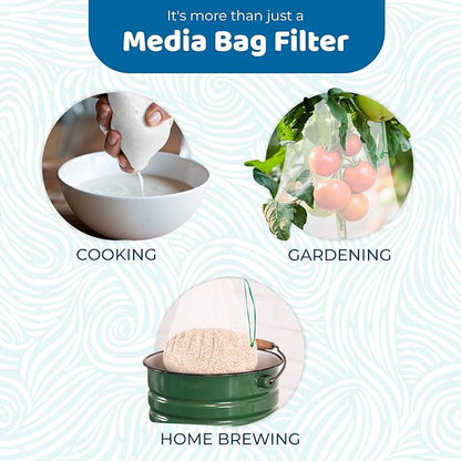 SunGrow Catappa Leaf Filter Bags, 10 Mesh Bags for Carbon Media, Durable Drawstring Bio Media Bags for Fish Tank Filters, Aquarium Fine Nylon Bags for Activated Carbon, Biosphere, or Ceramic Rings