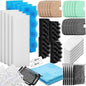 50 Pcs Compatible with Fluval 206/207 Filter Media Canister Filter Maintenance & Replacement Kit, Bio-Based Foam, Activated Carbon, Ceramic Rings, Microfiber Rags, Mesh Bags, Silicone Lube
