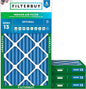 Filterbuy 10x20x2 Air Filter MERV 13 Optimal Smoke & Allergy Defense (4-Pack), Electrostatic Pleated HVAC AC Furnace Filters Replacement, Made in USA (Actual Size: 9.50 x 19.50 x 1.75)