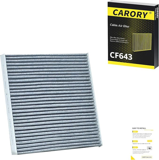 Cabin Air Filter w/Activated Carbon for VW Atlas (2018-2025), Jetta (2019-2025), for Tiguan (2018-2024), Golf/GTI (2015-2024), Audi A3 (2014-2024), Q3 (2019-2025), OE# 5Q0 819 653, CF11643, XC10463C