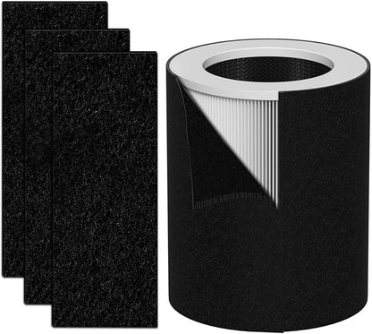 HP670 Replacement True HEPA Filter Set Compatible with Hunter HP670 Large Tower Filter, Part Number H-HF670-VP, 1 x HEPA + 4 x Activated carbon