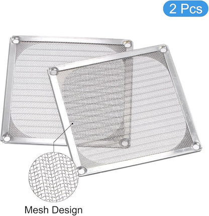MECCANIXITY 92mm Computer Fan Filter Grills Stainless Steel Mesh Dustproof Case Cover for Computers, Pack of 2