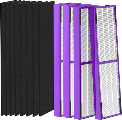 4 Packs FLT4850PT FLT4825 HEPA Filter b Replacement Pet Compatible with AC4825 AC4825E AC4825W AC4300 AC4800 AC4900 AC4850 Air Cleaner Purifier with 8 activated carbon pre-filters
