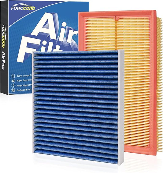 Cabin Air Filter and Engine Air Filter Fit for Volkswagen Golf 2019-2021 1.4L, Jetta 2019-2021 1.4L Activated Carbon Cabin Filter Replacement CF11643 5QM129620B Accessories