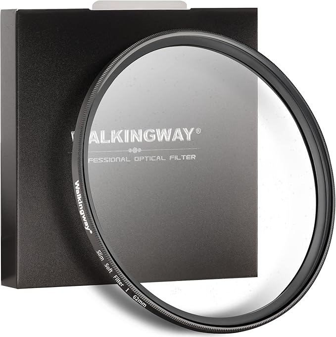 Walking Way 62MM White Mist Diffusion Filter - Subtler Soft Focus Circular Lens Filter - Dreamy Fog Effect Softening Camera Diffuser for Digital DSLR Camera (Light-Soft 1, 62MM)