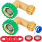 Lead-Free Brass 90°Hose Elbow Fitting,90 Degree Hose Saver Green Quick Swivel Connect Adapter,Thread Size 3/4" Connectors,Hose Protector with Water Filter 2 Pcs