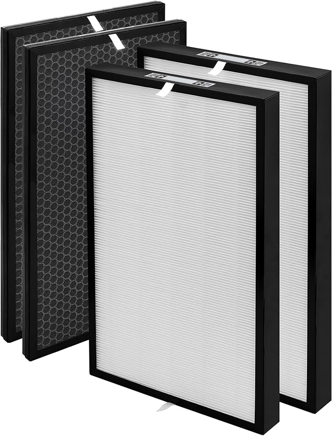 AD5000 Replacement Filter Compatible with Air Doctor 5000 Air Purifier – Includes 2 Main Filters and 2 Activated Carbon Filters(Not Compatible with 5500 Series)