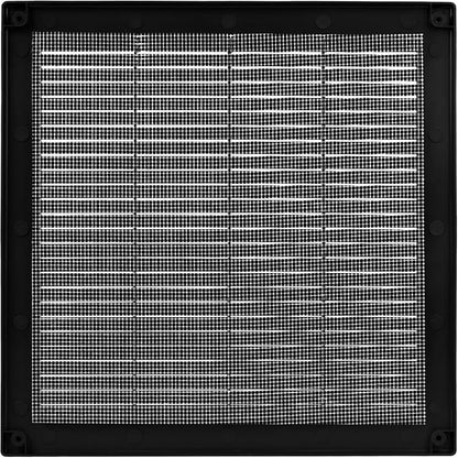 Vent Systems 10" x 10" - Pack of 2 - Black Plastic Soffit Vent Cover - Durable Flat Square Air Vent Grille with Mesh Screen - Weather Resistant Ventilation Grill - Wall & Ceiling, Indoor & Outdoor
