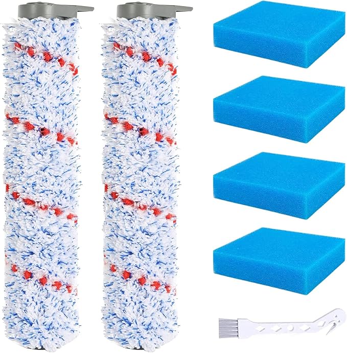 Replacement Roller for iFloor Wet Dry Cordless Vacuum Cleaner Note: Not for iFloor One s3 s5, 2 Pack Roller Brush, 4 Pre-Filter Foam.