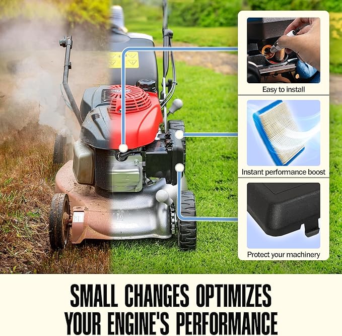 Compatible with Honda Lawn Mower Air Filter GCV160 GVC 190 Air Filter 17211-ZL8-023 17231-Z0L-050 Fit For Honda Mower GCV160 170 Cover For Fuel Pressure Parts Filters Push (Pack 6)
