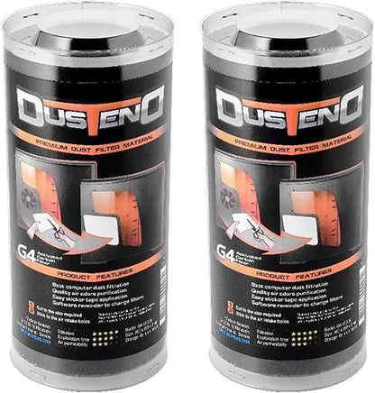 DustEND Carbon-Activated Computer Dust Filter, Model G4, Black, 2-Pack