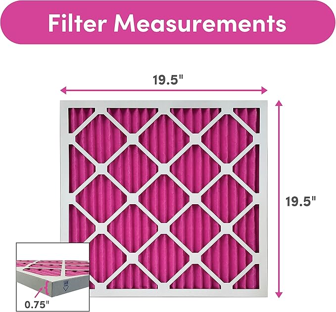 Colorfil 20x20x1 Air Filter (2-Pack) | Made in the USA | Color Changing | Remove Cat and Dog Odor | MERV 8 for Pet Hair Dander and Dust | 19.5"x19.5"x0.75" Exact Size