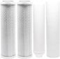 CFS – 4 Pack Replacement Water Filter Kit Includes Carbon Block, Polypropylene Sediment, Inline Cartridges Compatible with Watts RO-TFM-5SV RO Models – Removes Bad Taste & Odor – Universal 10" Filter
