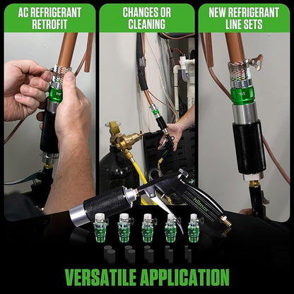 hilmor HLC007 HVAC Lineset Cleaner - Pressurized Foam Puck System to Remove Contaminants & Residue - Refrigerant Line Set Cleaning Kit - A2L Compatible