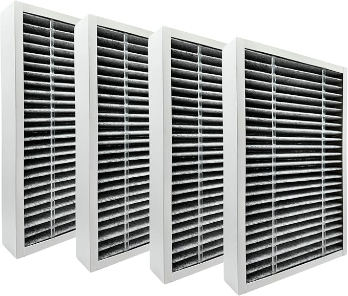Nispira F1 C01 T02 Carbon Odor Reduction HEPA Filter Replacement For 3M Filtrete Room Air Purifier FAP-C01-F1, FAP-T02-F1, FAPF-F1-O, FAP-C01BA-G1, FAP-T02WA-G1, FAP-ST02W, FAP-ST02N 4 Packs