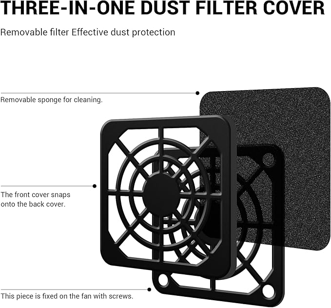40mm Fan Filter Dustproof Cover, 2 Pack Dust Filter PC Case Fan Grill ABS Protective Dust Guard Mesh Cover for DIY Computer Case Fans, Effective Dustproof Protection (40 * 40mm)