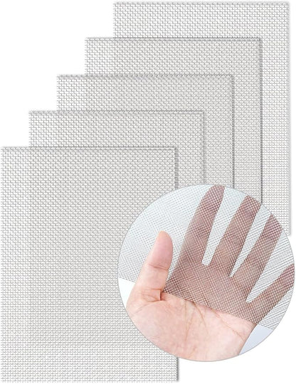 5 Pack Wire Mesh Screen 13.4'' x 9.5'' for Air Vent, 24cm x 34cm, 20 Mesh, 1mm Hole, 304 Stainless Steel Wire Mesh, Easy to Cut
