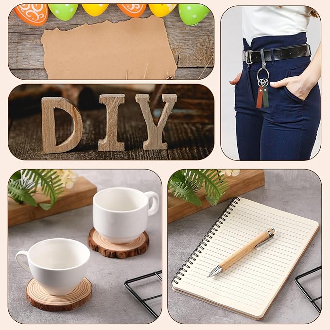 Tondiamo 76 Pcs Laser Material Explore Kit for Laser Engraving Materials Accessories Including Wood, Metal, PU Leather, PVC Materials for Laser Engraver Crafting Supplies