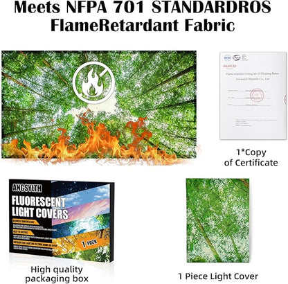 Fluorescent Light Covers - Classroom Covers for Ceiling Lights, 1 PCS 4 x 2 Feet Magnetic Light Filters, Classroom, Office Decor (Spring & Forest)